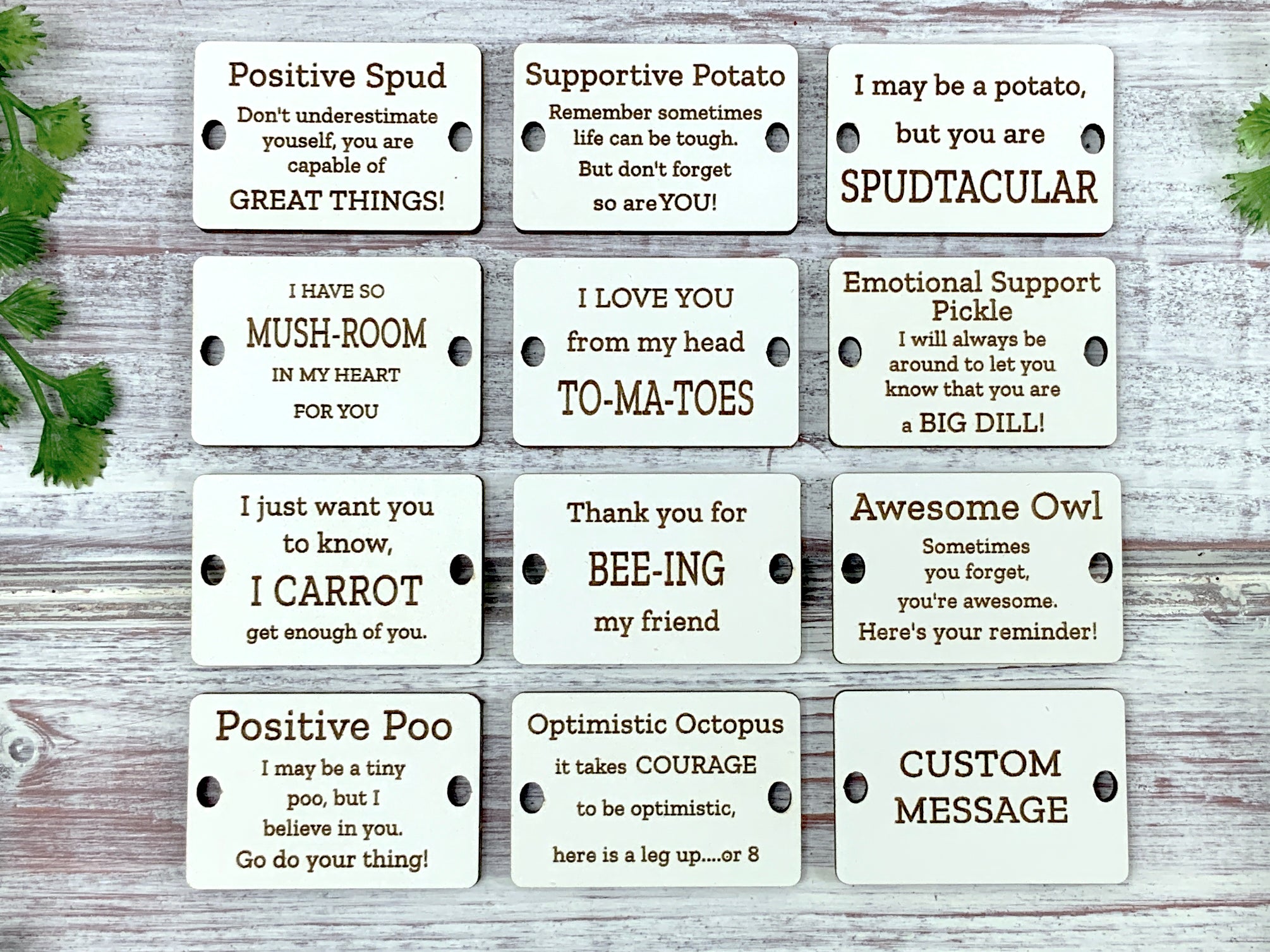 Positive Potato Engraved Signs