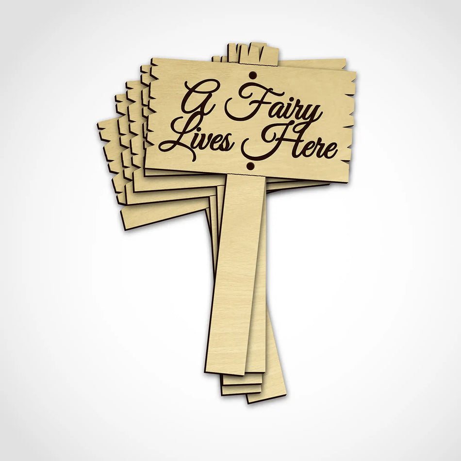 A Fairy Lives Here Garden Sign Post