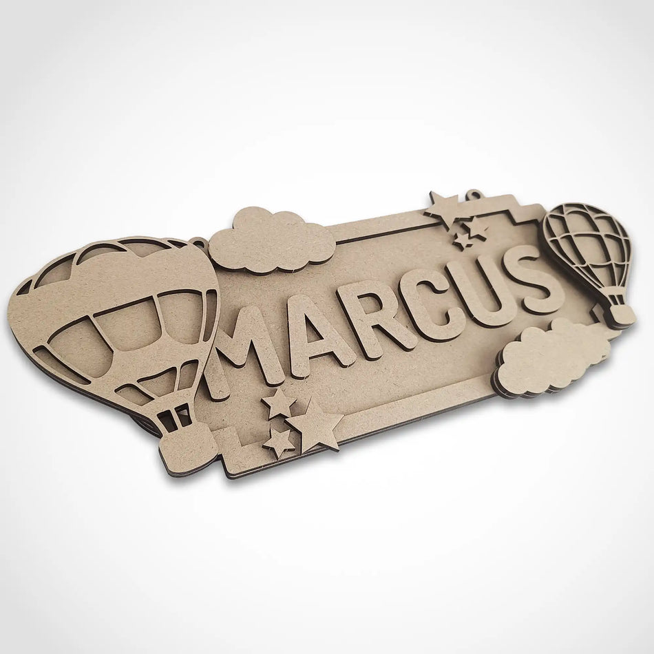 Personalised Hot Air Balloon Name Sign