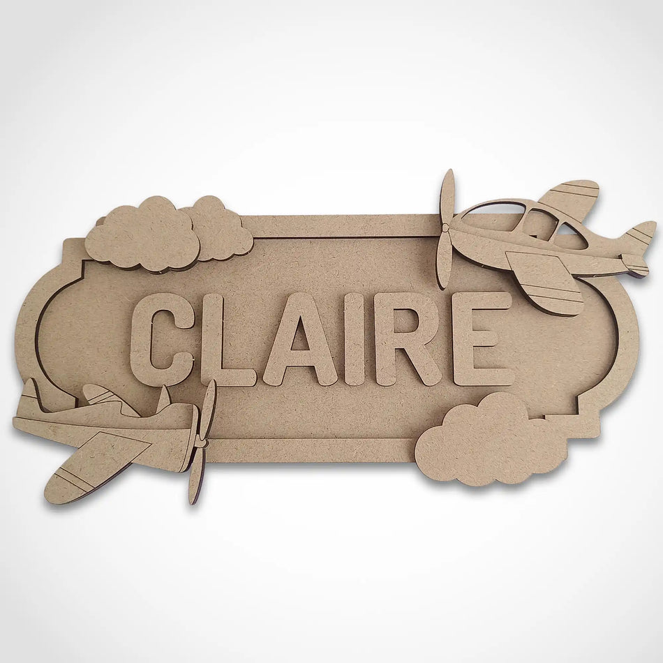 Personalised Plane Themed Name Sign