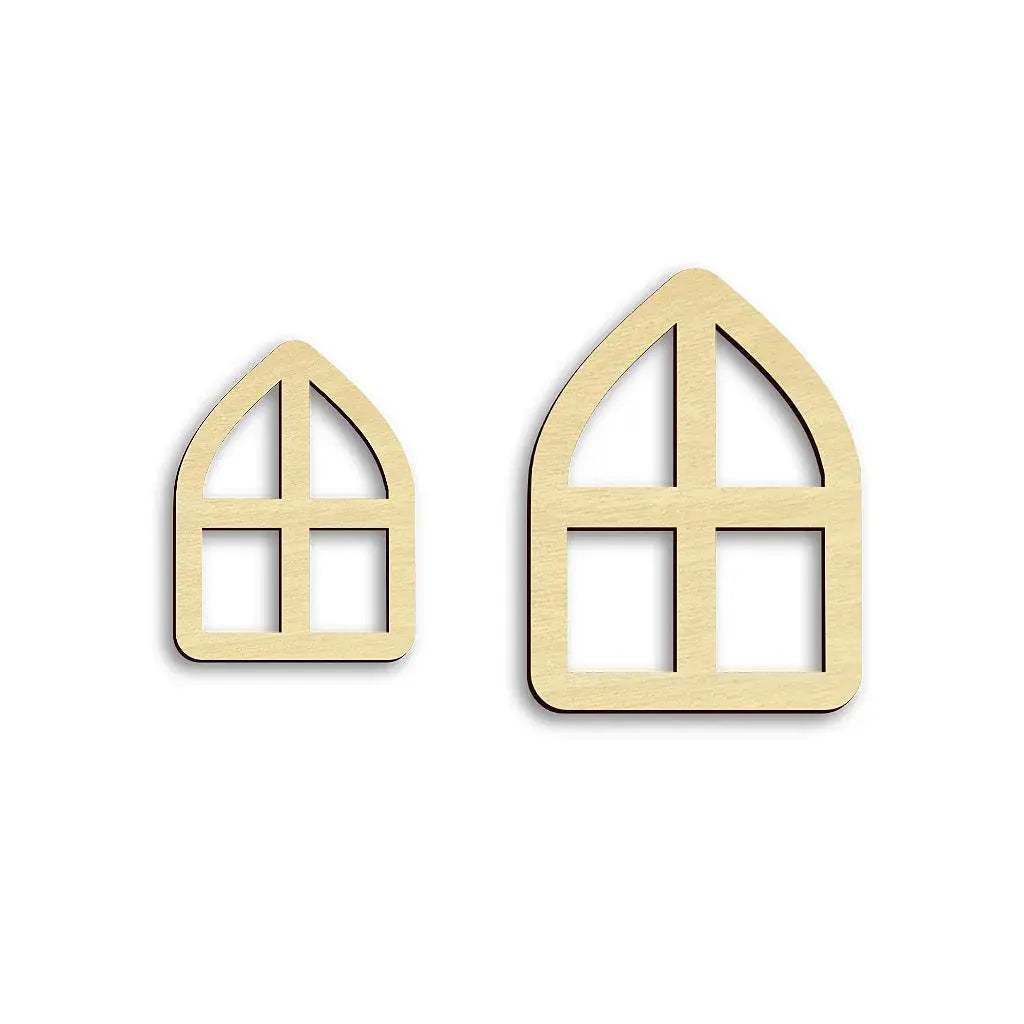 arched fairy door windows