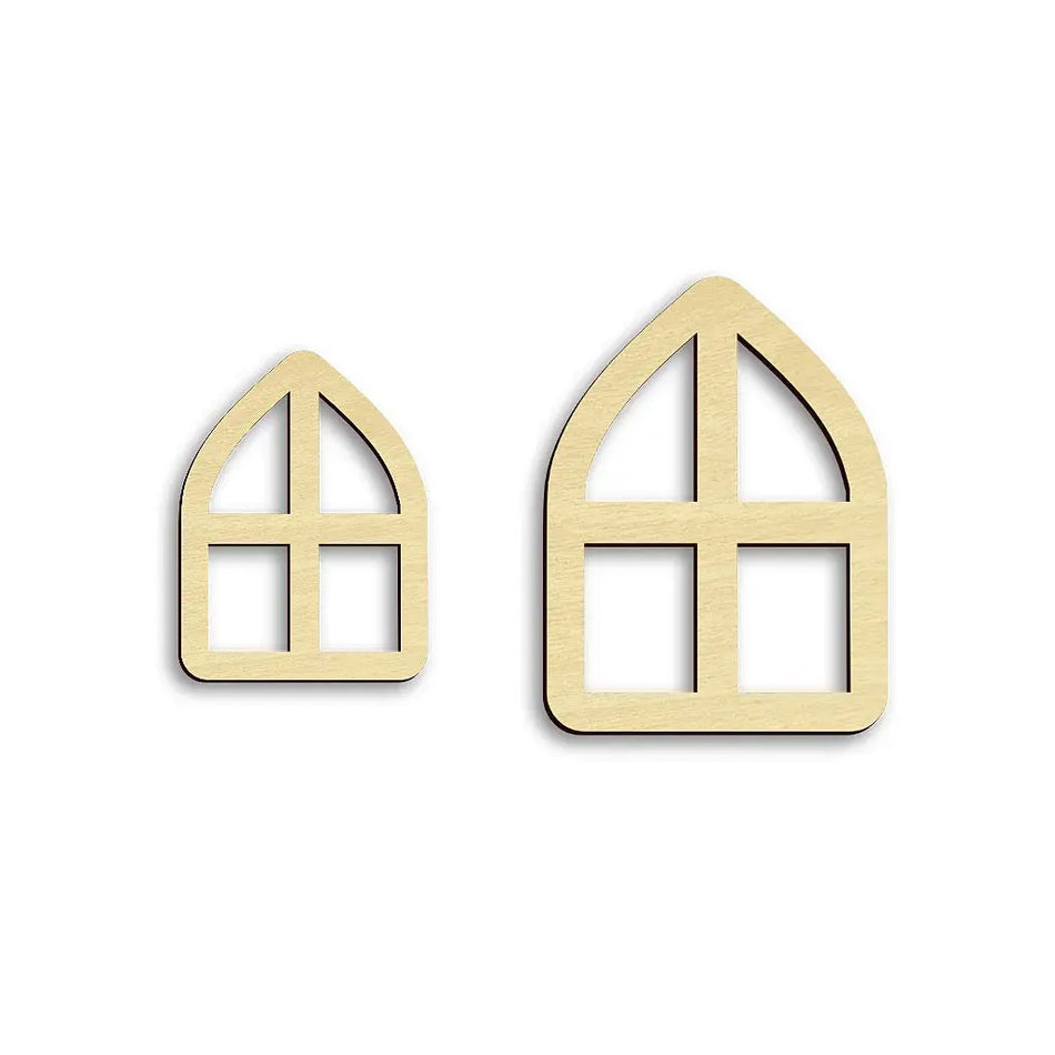 arched fairy door windows