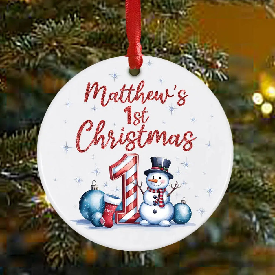 Baby's First Christmas Snowman Bauble