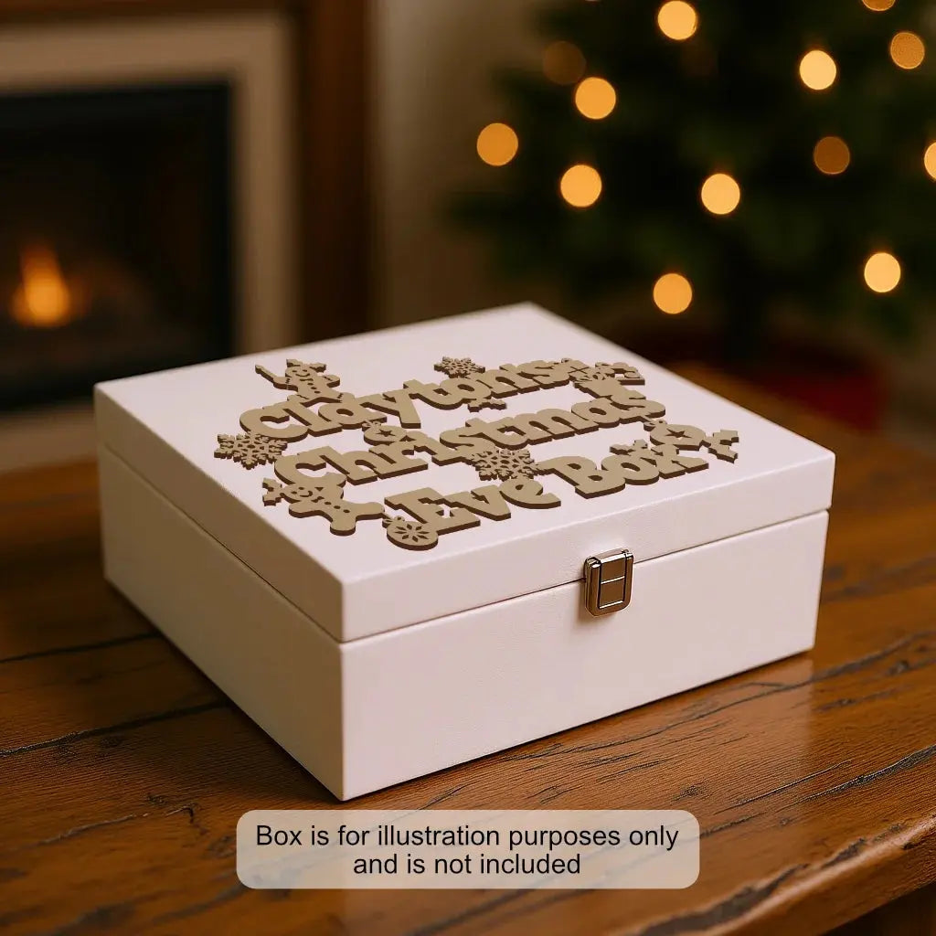 Bold Christmas Box topper on white box