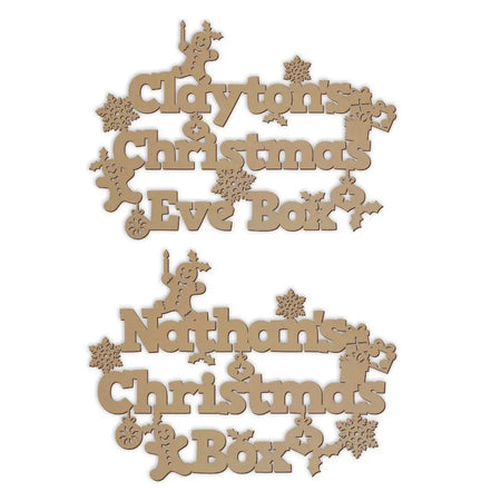 Bold font Christmas Box toppers