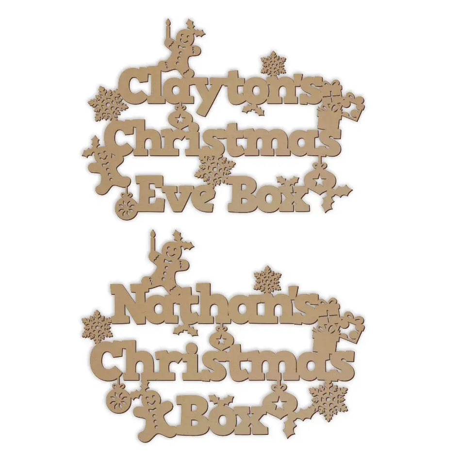 Bold font Christmas Box toppers