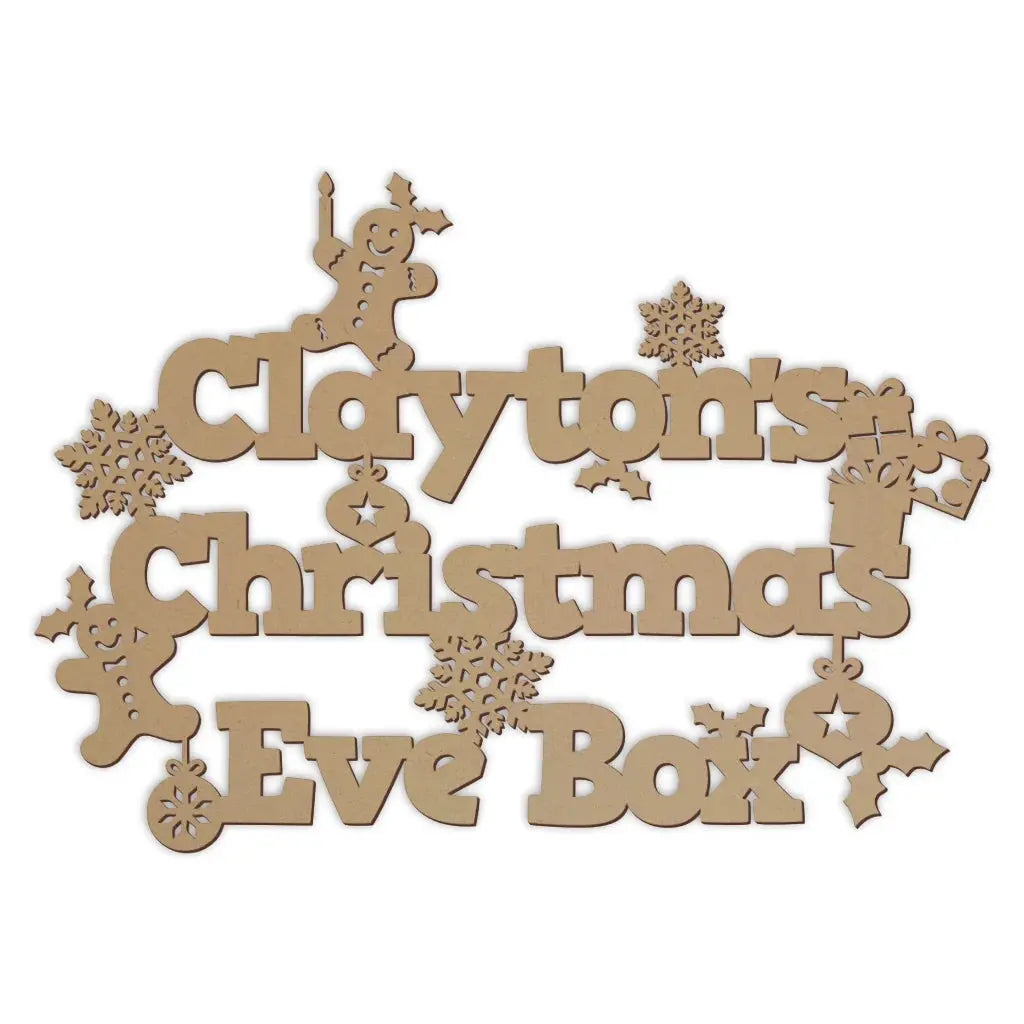 Christmas Eve Box topper with bold font