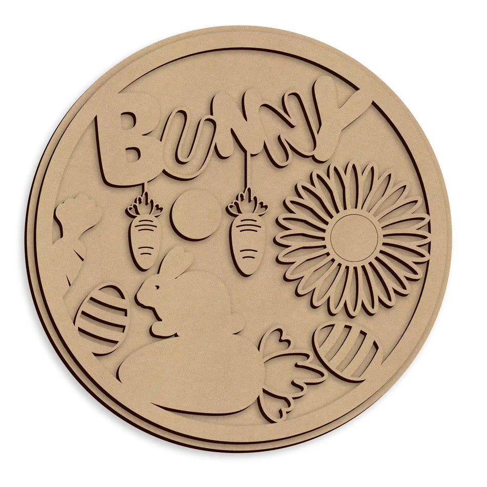 Bunny and Carrots Easter Plaque