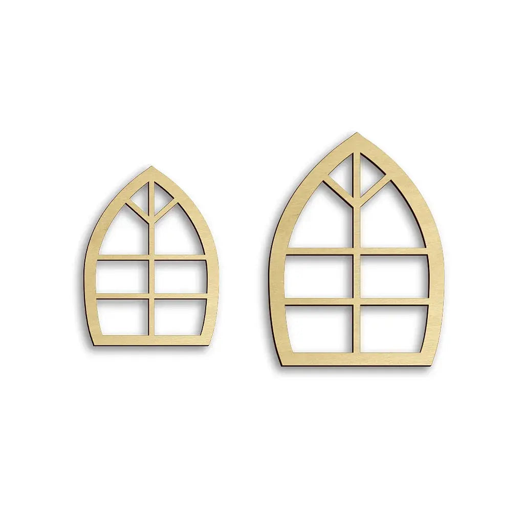 cathedral style fairy door windows