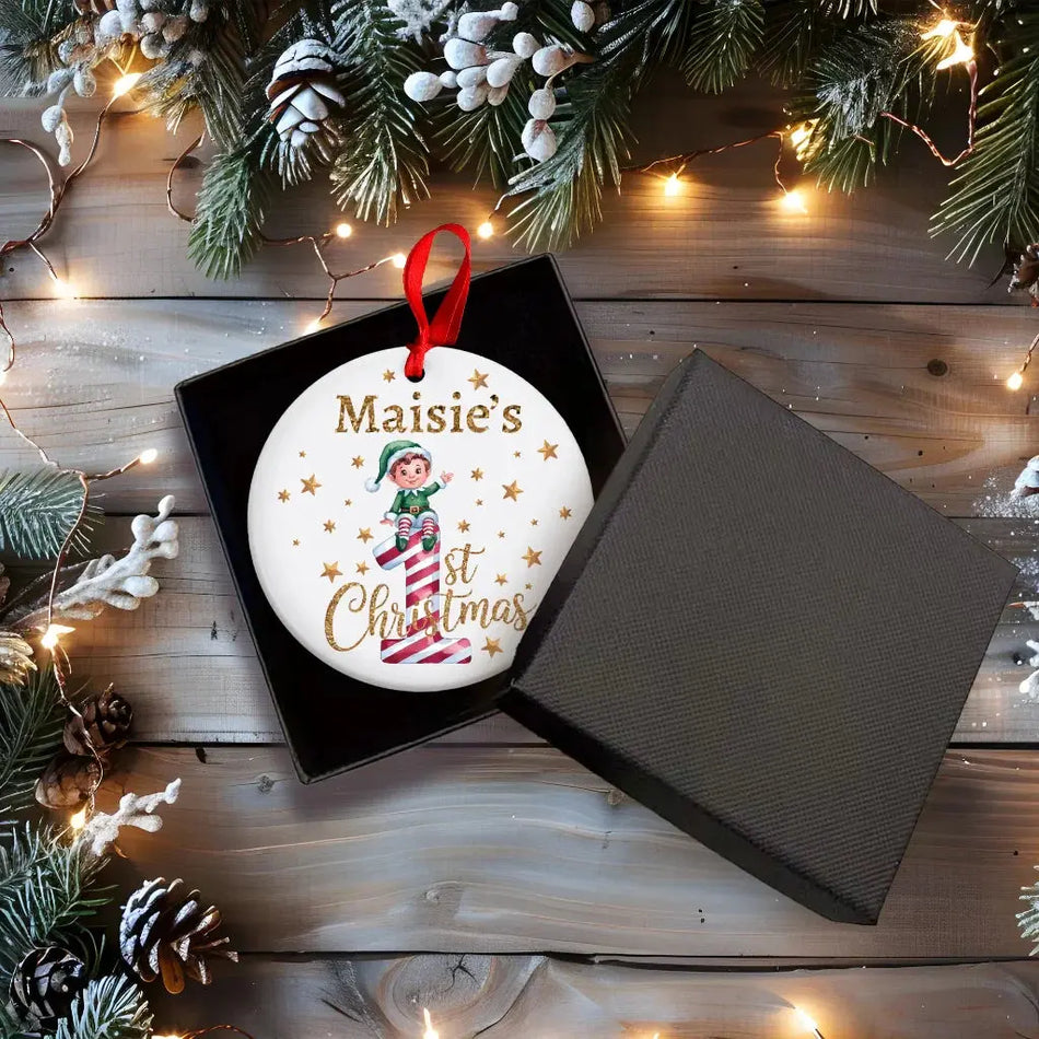 Holiday Season Ceramic UV Printed Bauble