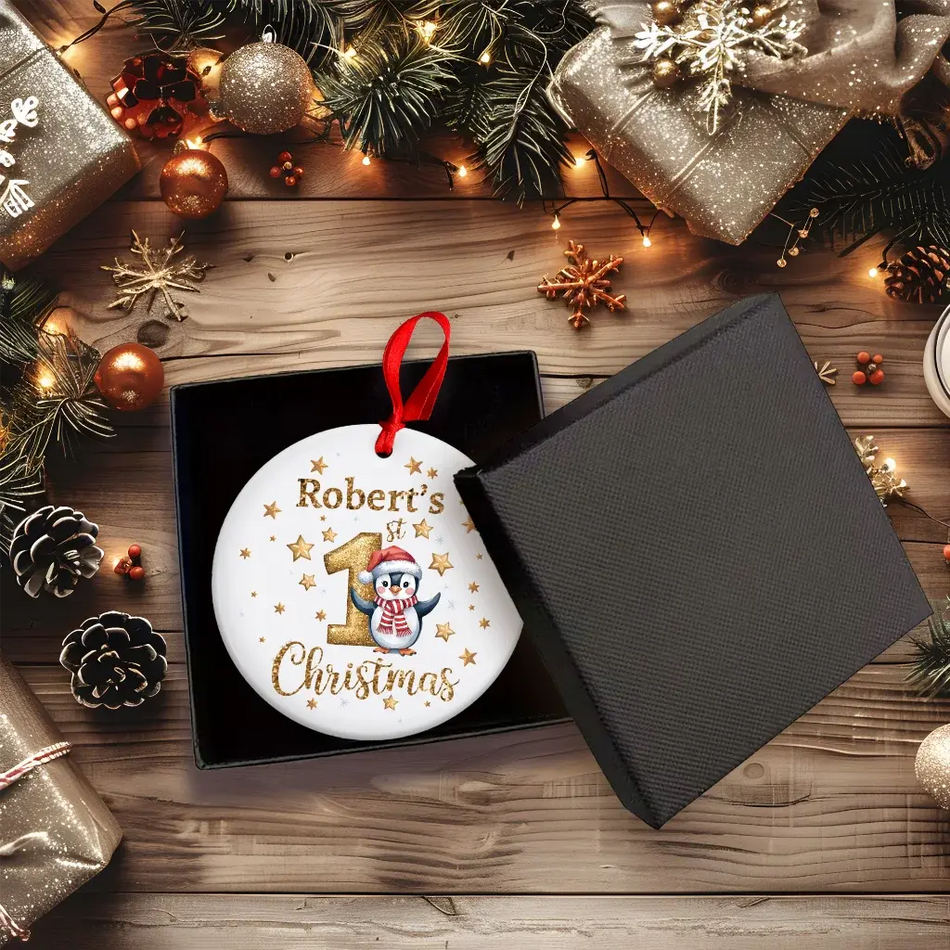 Baby's First Christmas Penguin Bauble
