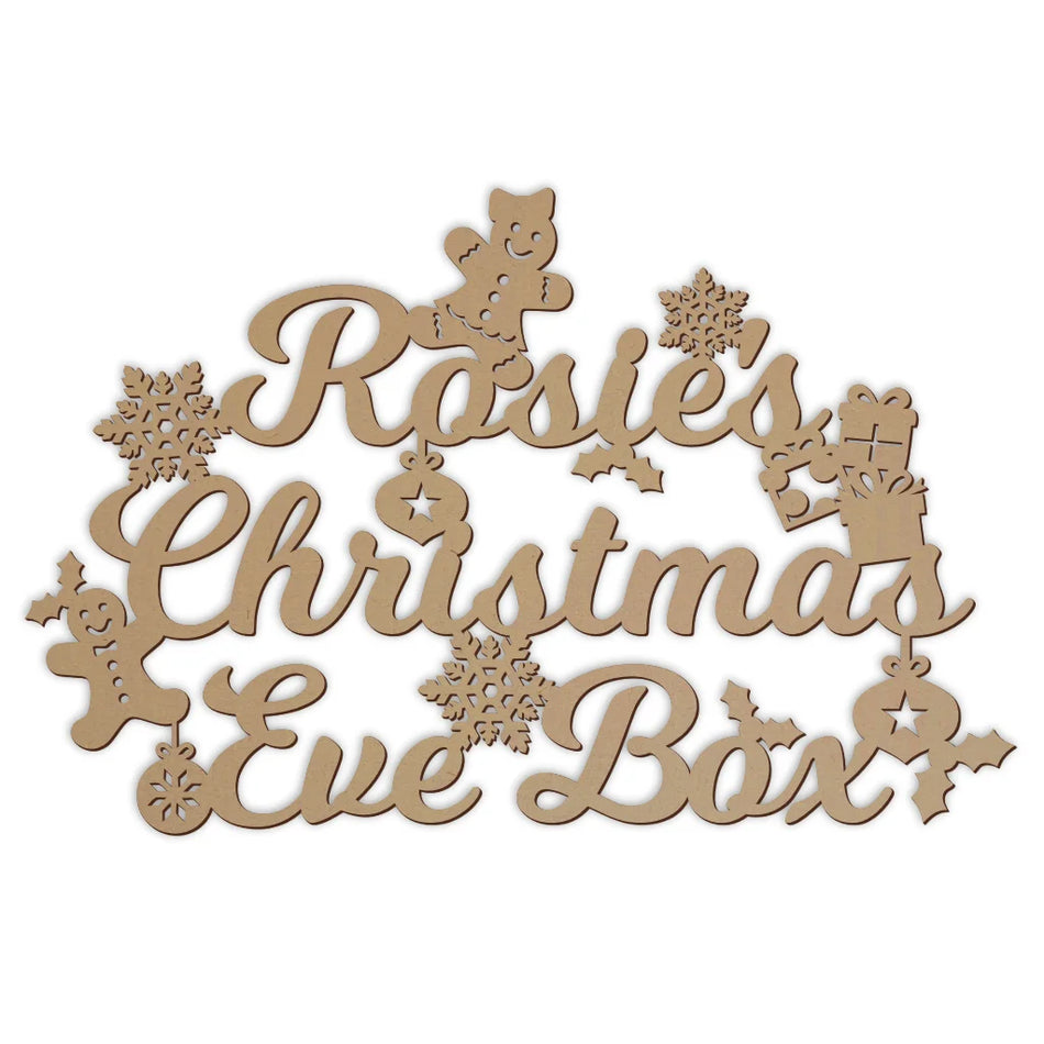Christmas Eve box topper with a script font design