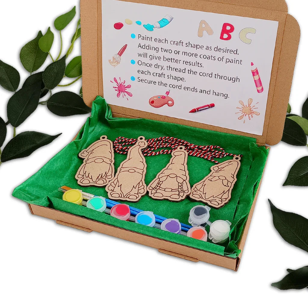 Christmas Gonk Decorations Painting Craft Kit Family Crafts