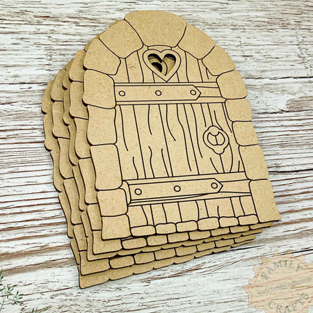 Cobblestone Miniature Fairy Door Bundle with Woodgrain