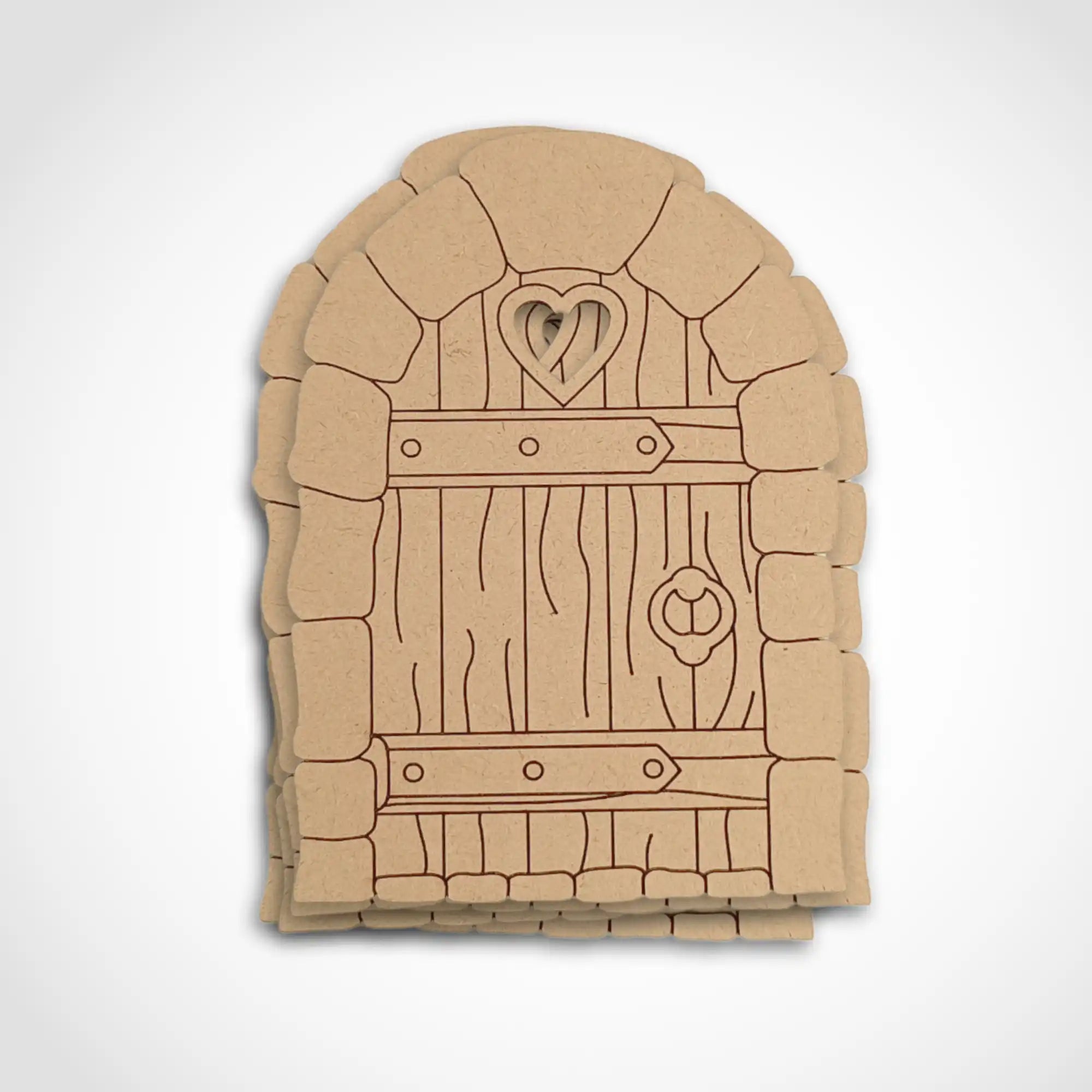 Cobblestone Fairy Door Bundle with Woodgrain
