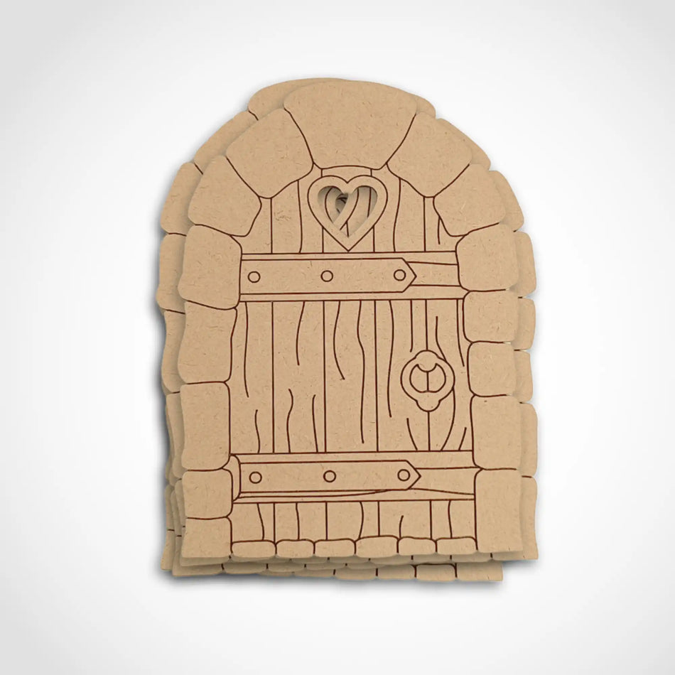 Cobblestone Fairy Door Bundle with Woodgrain