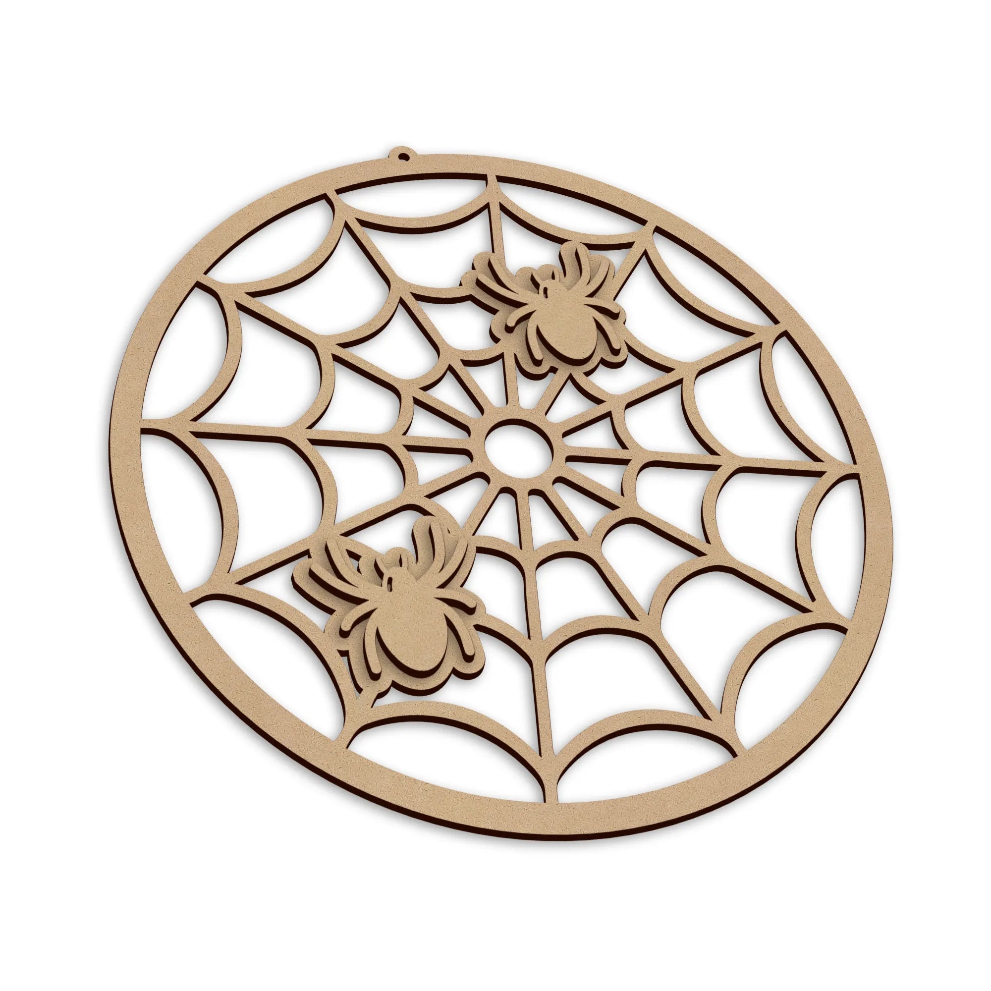Wooden Creepy Halloween Spiders Web Sign, a spooky Halloween wall and door decoration.