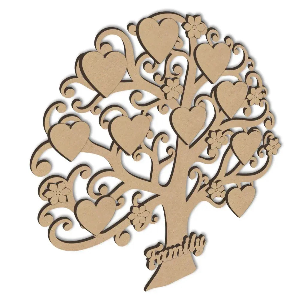 curly branch family tree craft blank