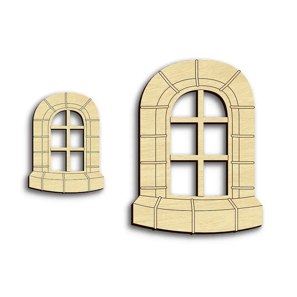 stone effect fairy door windows