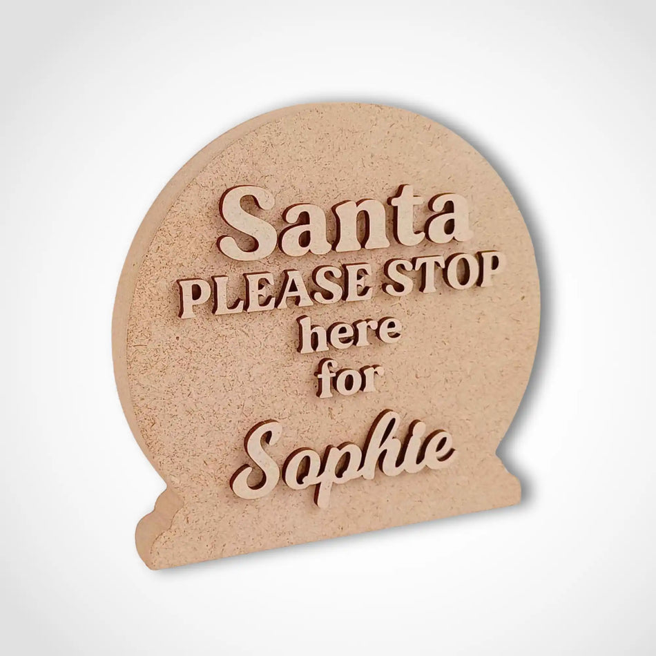Freestanding Santa Stop Here Sign