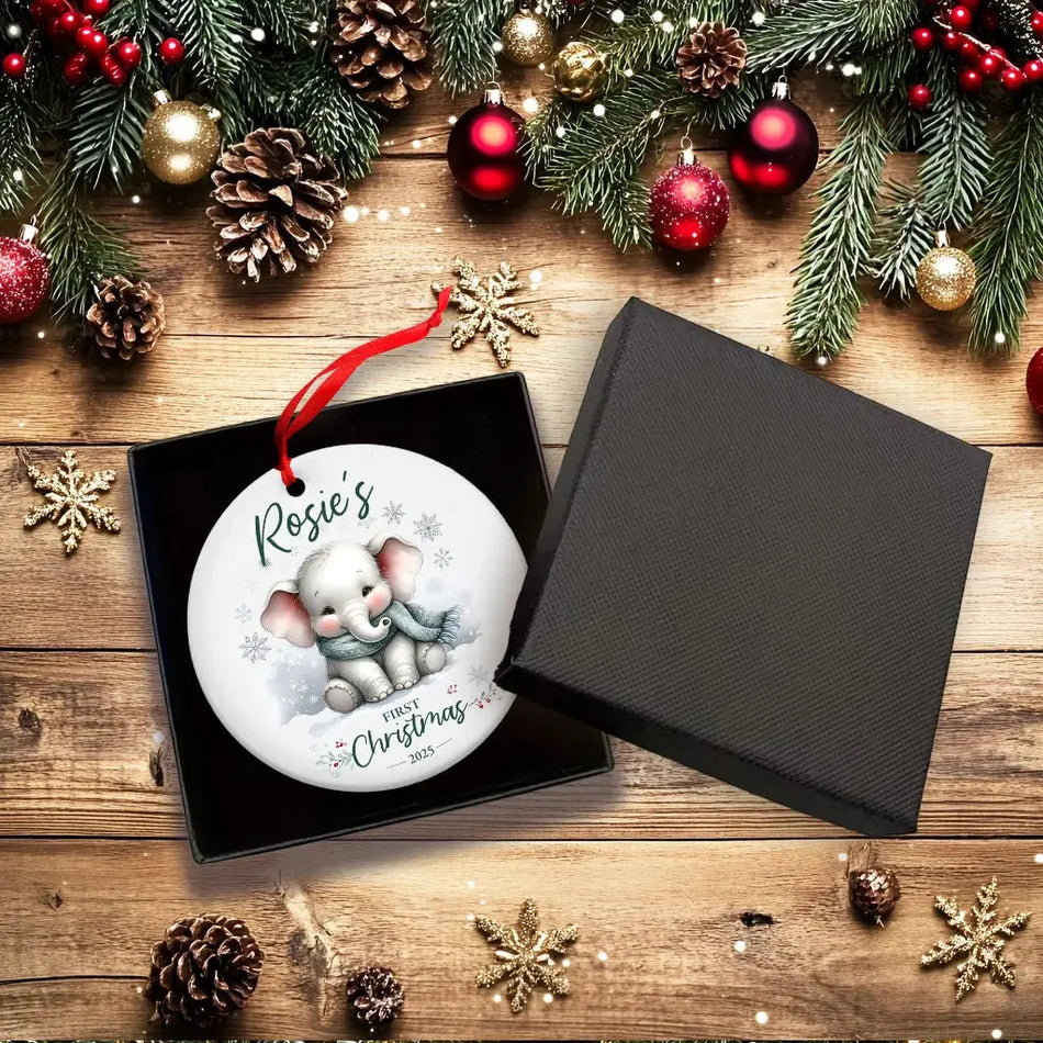 Baby's First Christmas Elephant Bauble