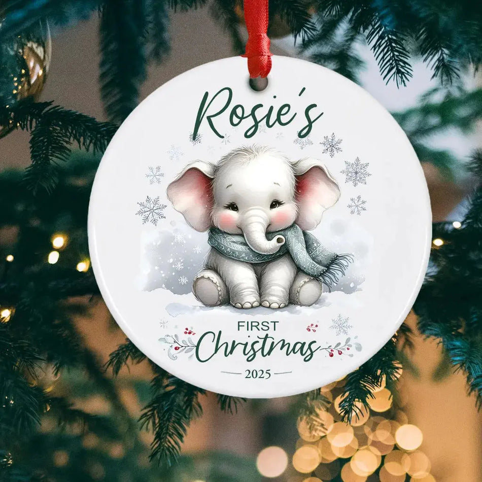 Baby's First Christmas Elephant Bauble