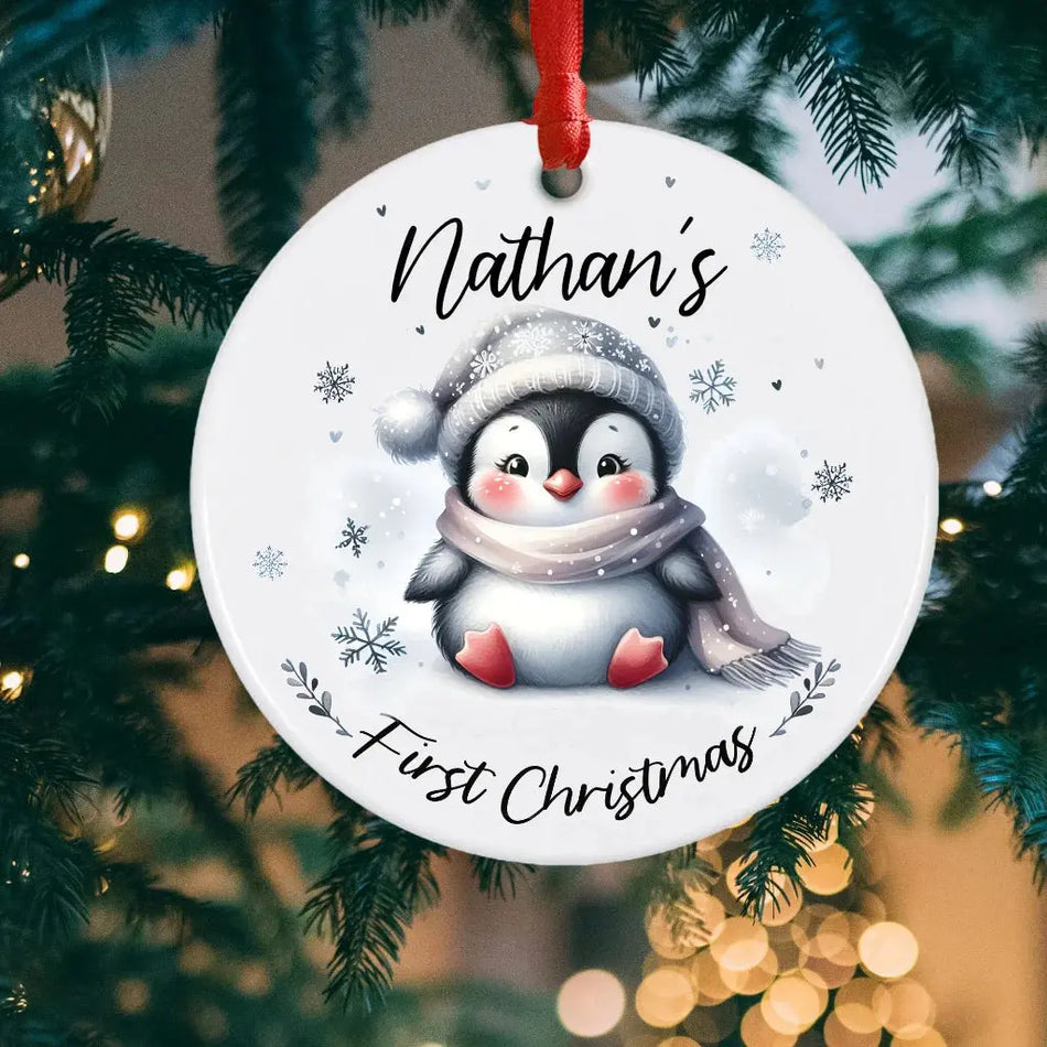 Baby's 1st Christmas Penguin Bauble