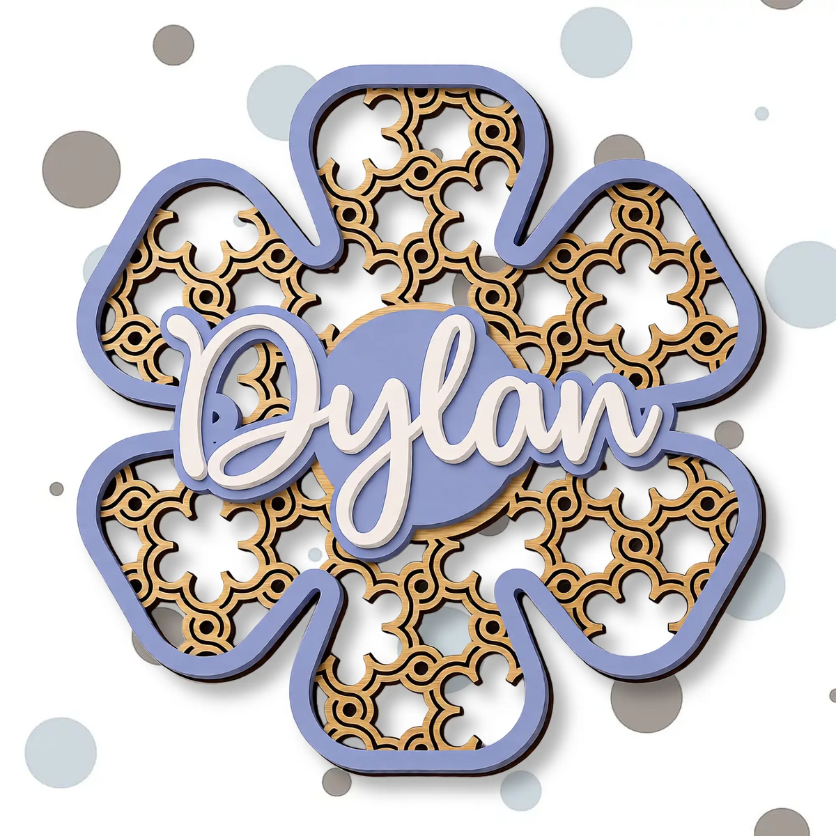 Delicate floral nursery decor with custom baby name
