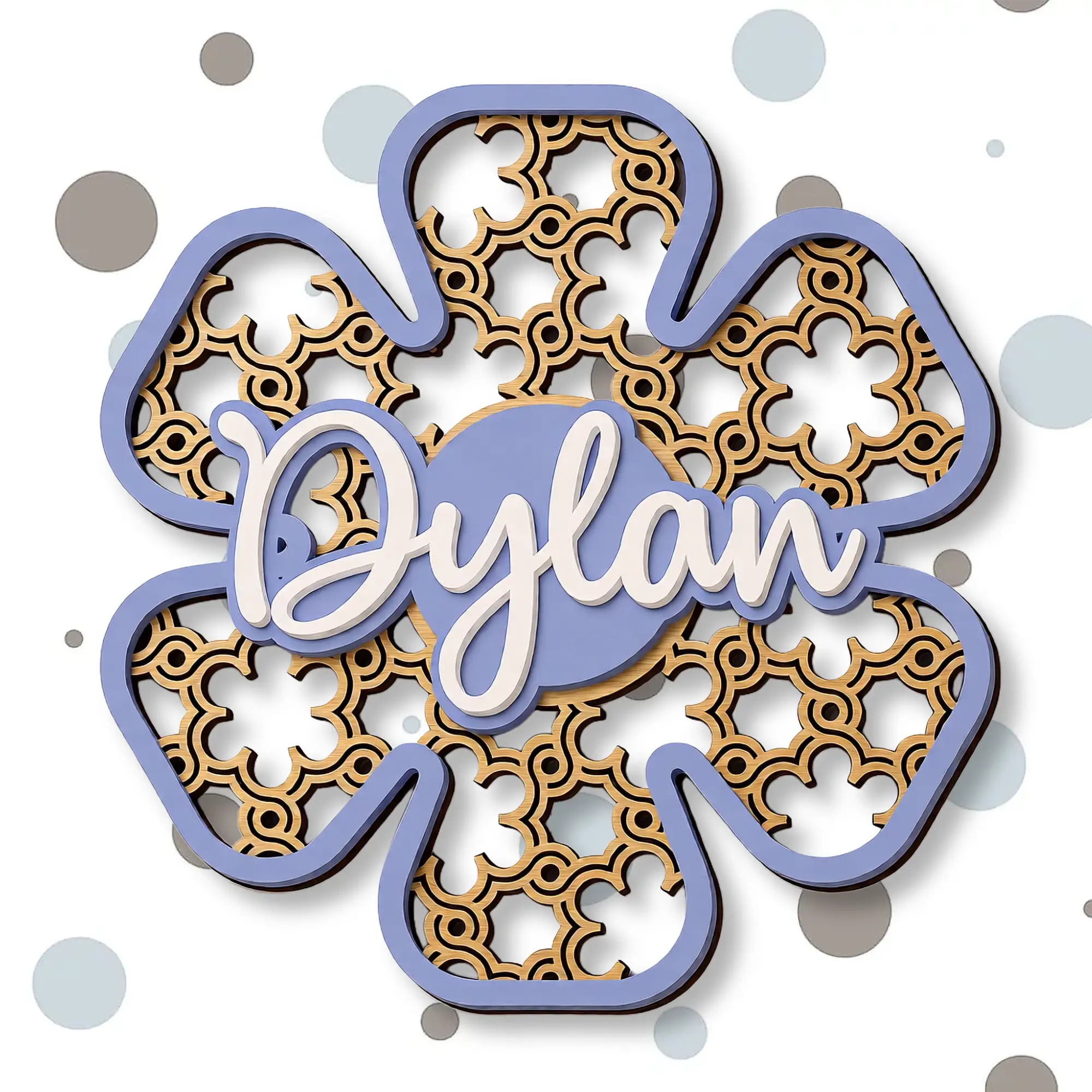 Delicate floral nursery decor with custom baby name