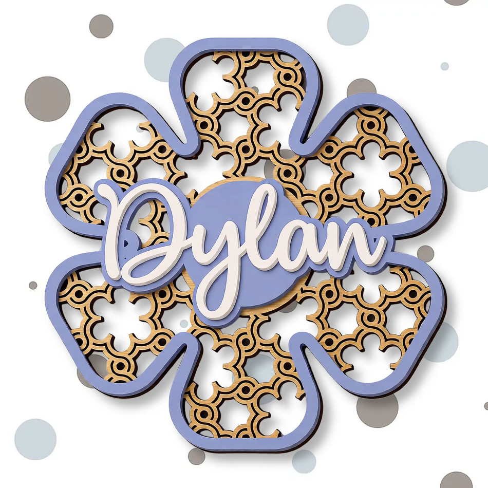 Delicate floral nursery decor with custom baby name