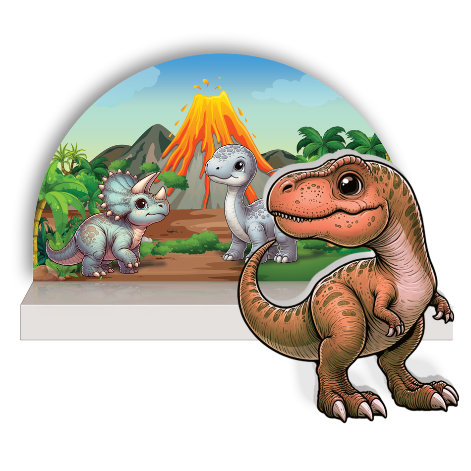 Prehistoric Dinosaur Themed Wooden Shelf