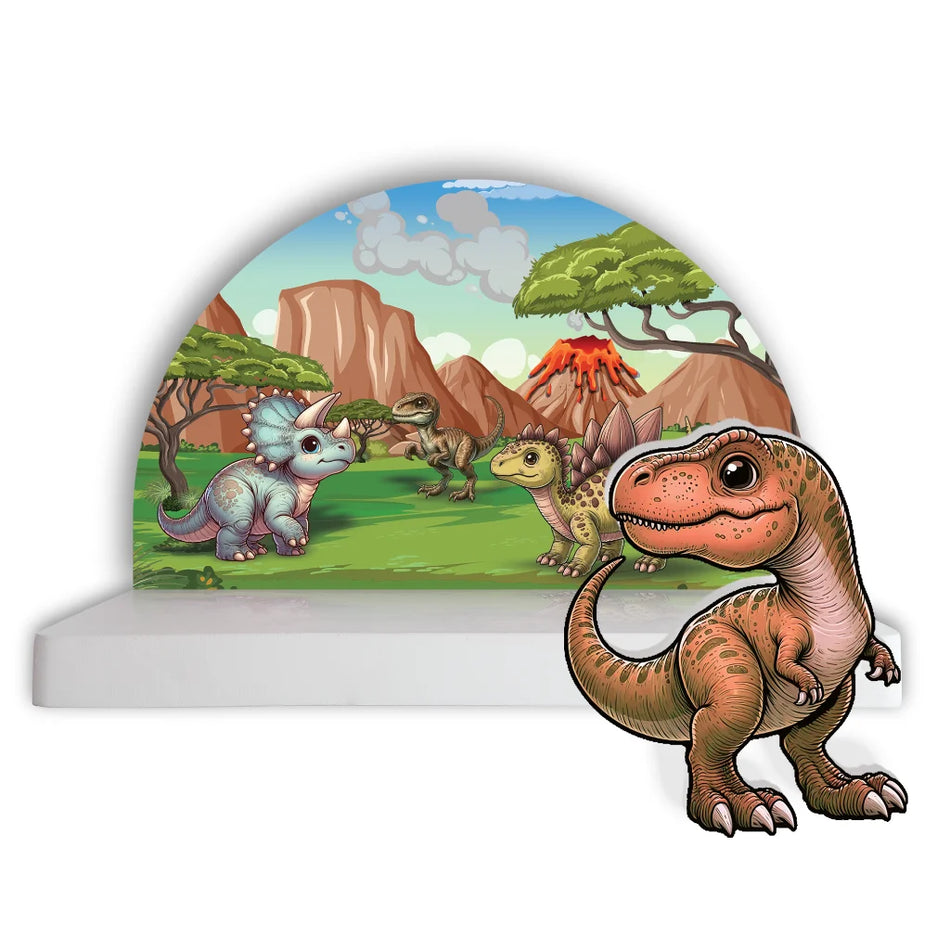 Prehistoric Dinosaur Themed Wooden Shelf