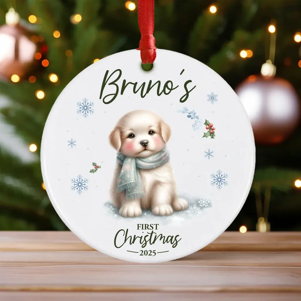 Baby's First Christmas Dog Bauble
