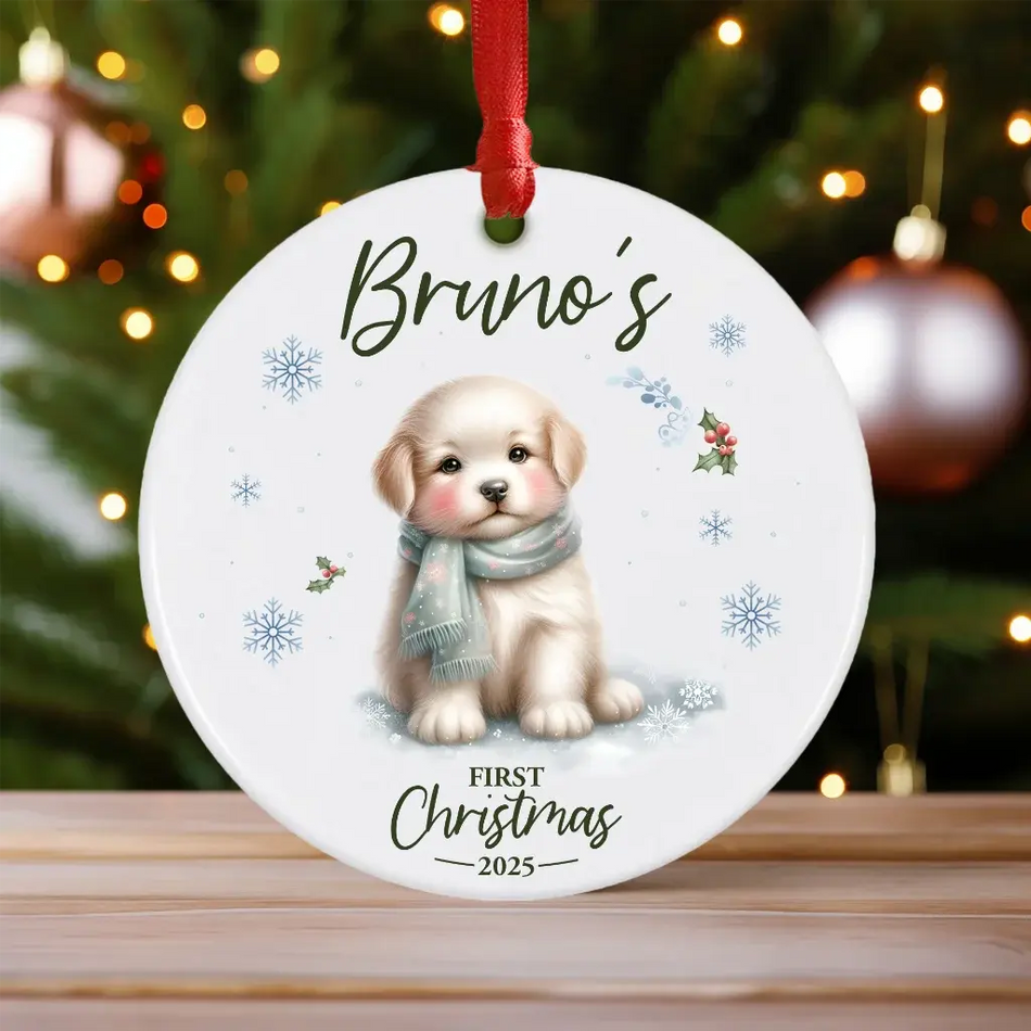 Baby's First Christmas Dog Bauble