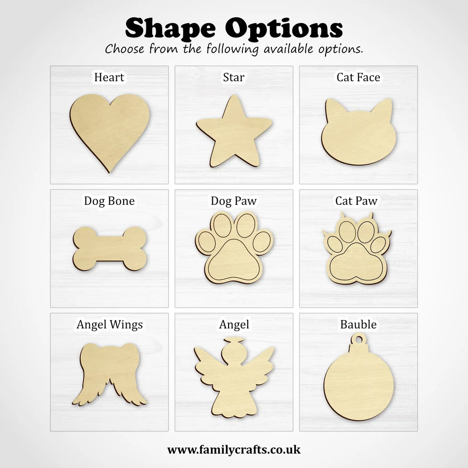 Engraved Wooden Plywood Hearts and Shapes
