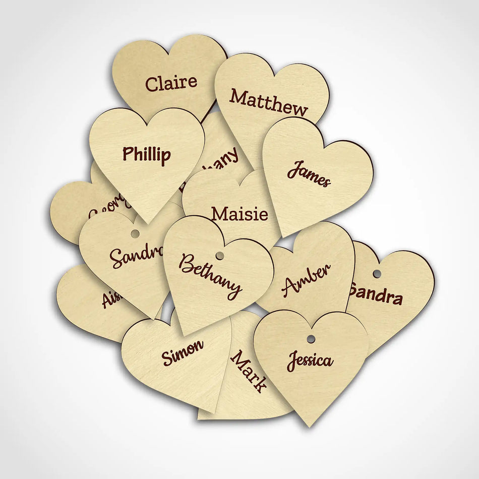 Engraved Wooden Plywood Hearts and Shapes