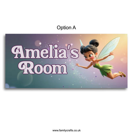Personalised Tinkerbell Fairy Name Sign Family Crafts