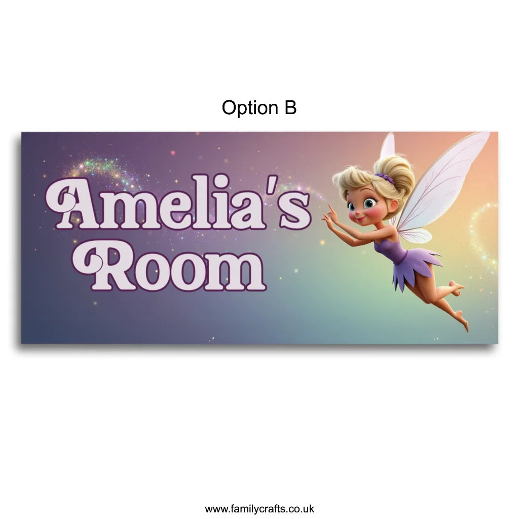 Personalised Tinkerbell Fairy Name Sign Family Crafts