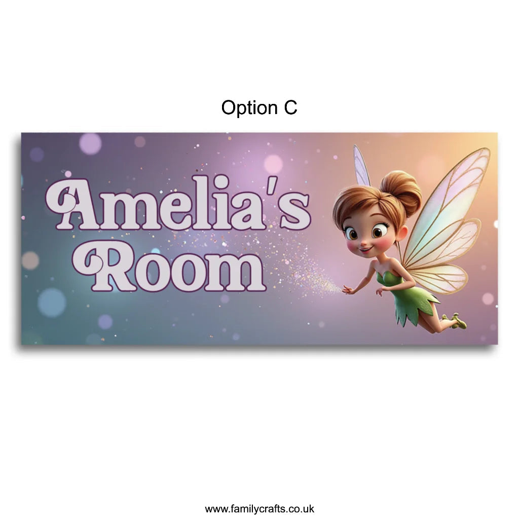 Personalised Tinkerbell Fairy Name Sign Family Crafts