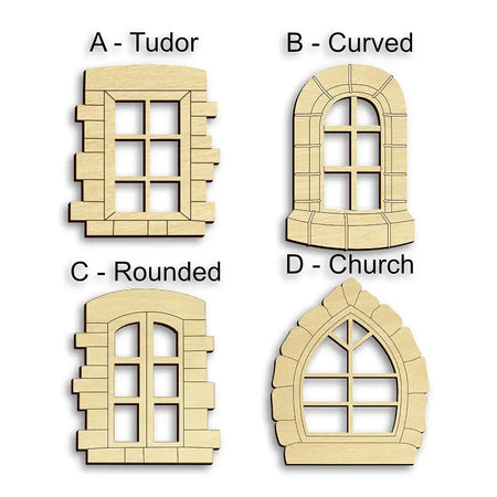stone effect fairy door window options