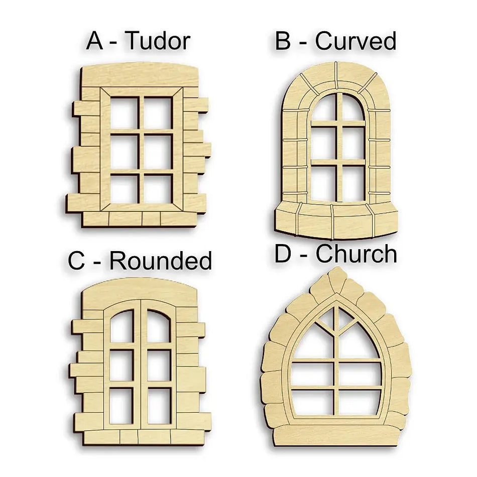 stone effect fairy door window options