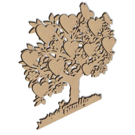 Family Tree with Birds craft blank