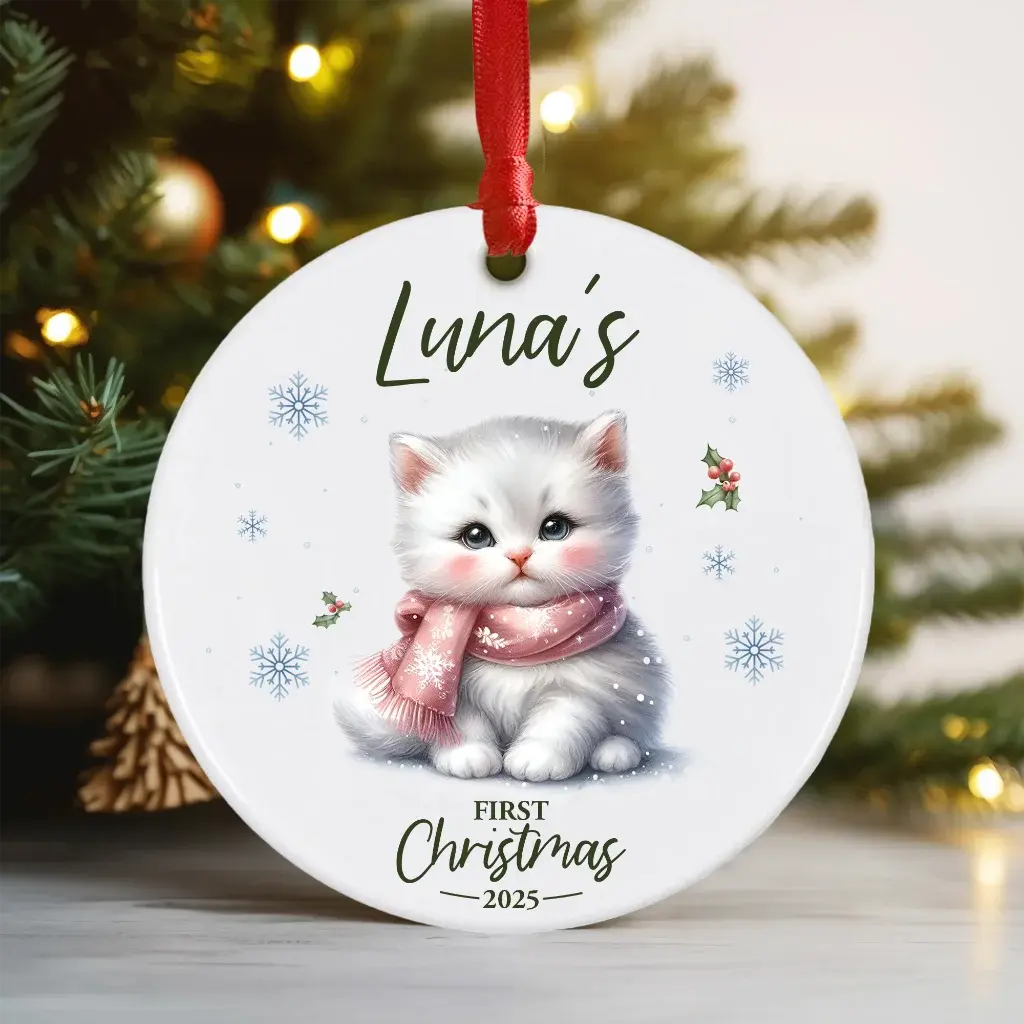Baby's 1st Christmas Cat Bauble