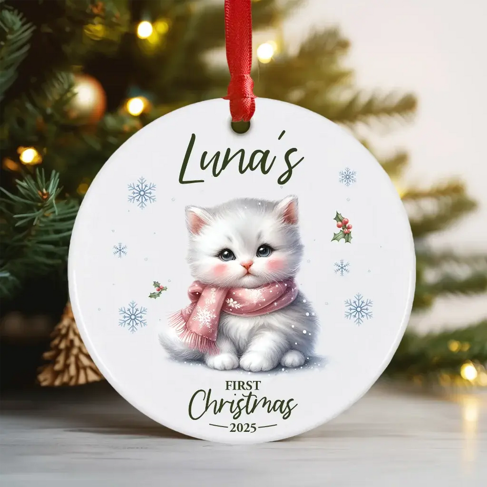 Baby's 1st Christmas Cat Bauble