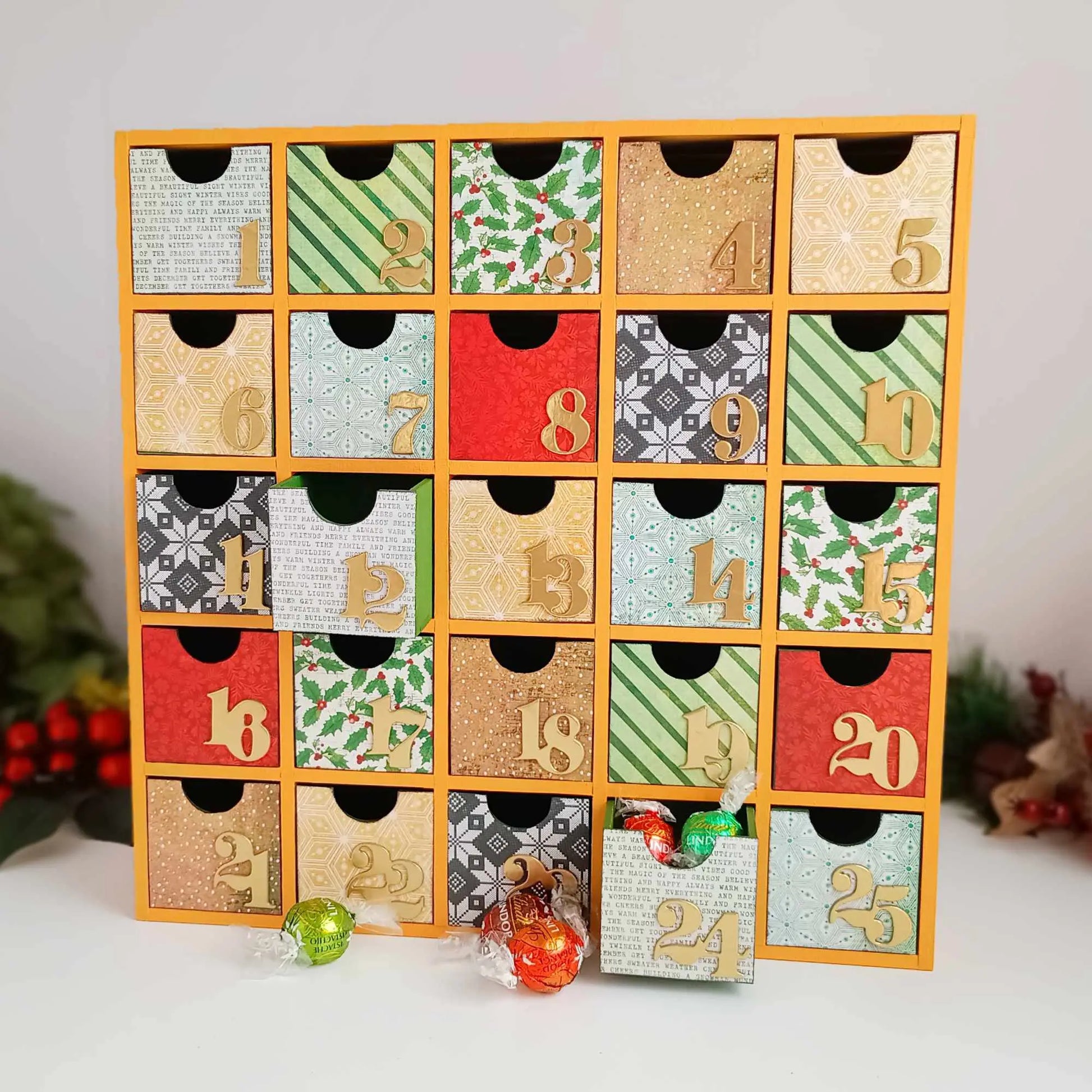 Advent Calendar Bags Fade-Resistant Reusable Fabric Sacks Burlap Drawstring Bags Polyester Christmas Gift Bags For Window Gift