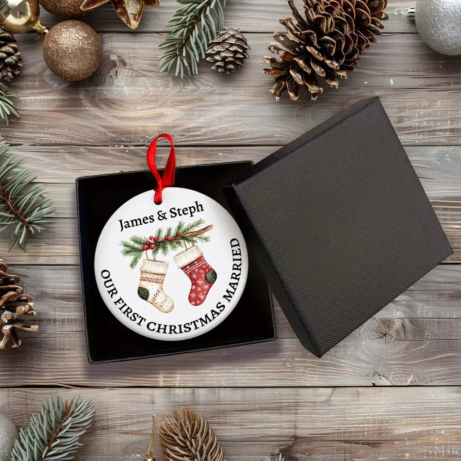 Newlyweds Christmas Tree Ornament