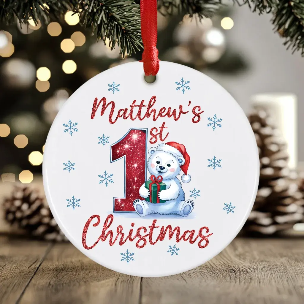Baby's 1st Christmas Polar Bear Bauble