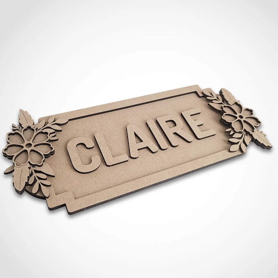 Personalised Floral Name Sign, Custom Street Sign