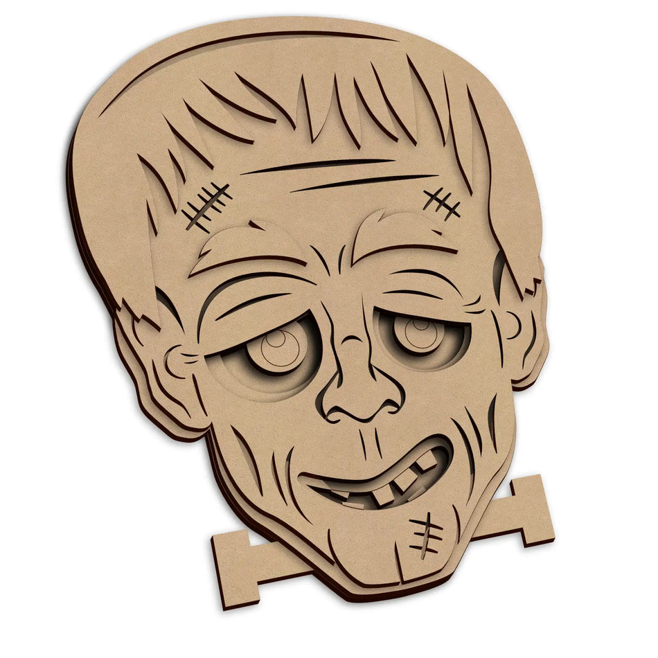Spooky Halloween Frankenstein Face Wall Plaque