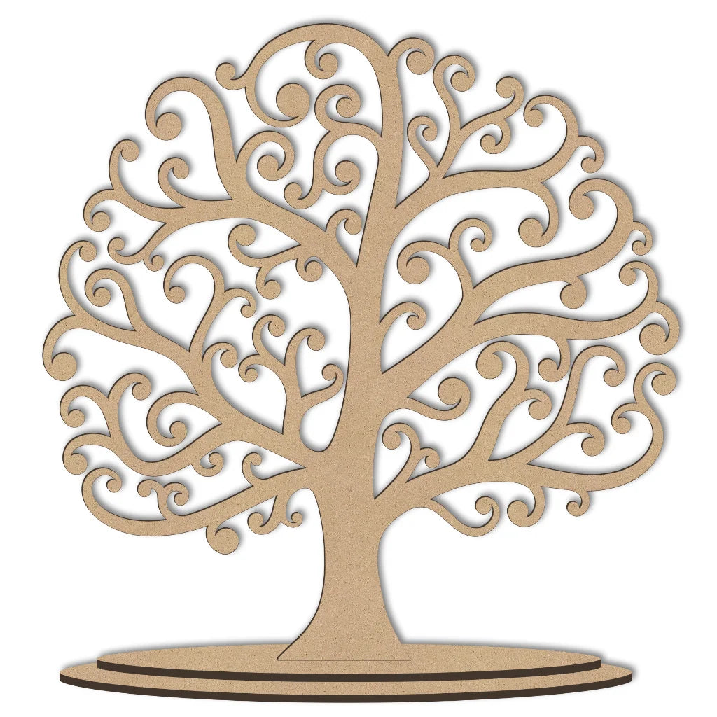 Wooden freestanding curly brach family tree